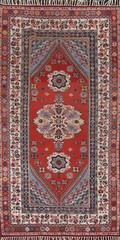 Antique Geometric Tribal Sarouk Farahan Area Rug Handmade Oriental Carpet 5’x9′