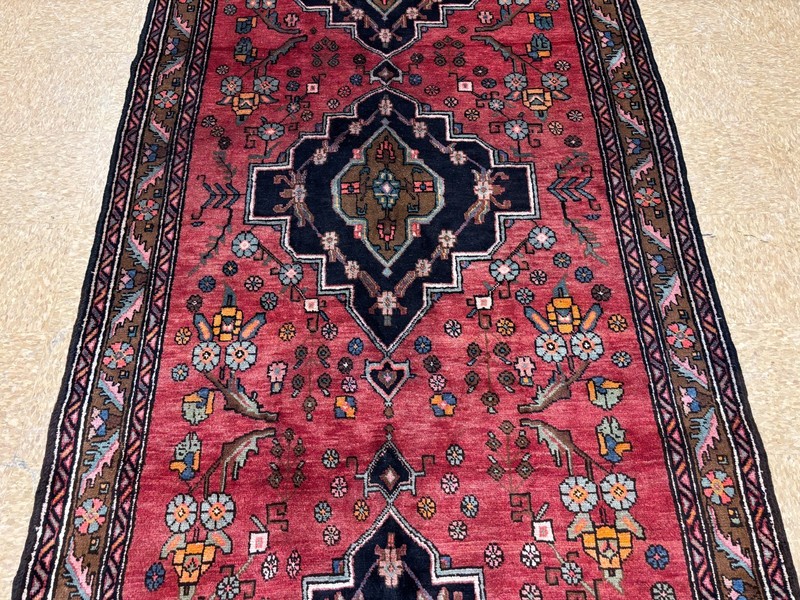 5x13 Vintage Hand Knotted Wool Hamedan Tribal Runner Rug Red Oriental Hallway gallery
