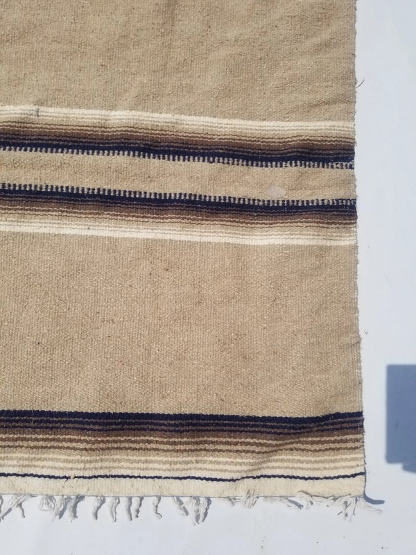 Vintage Traditional Handmade Mexican Saltillo Wool Multi Kilim 6.9x4.6ft gallery