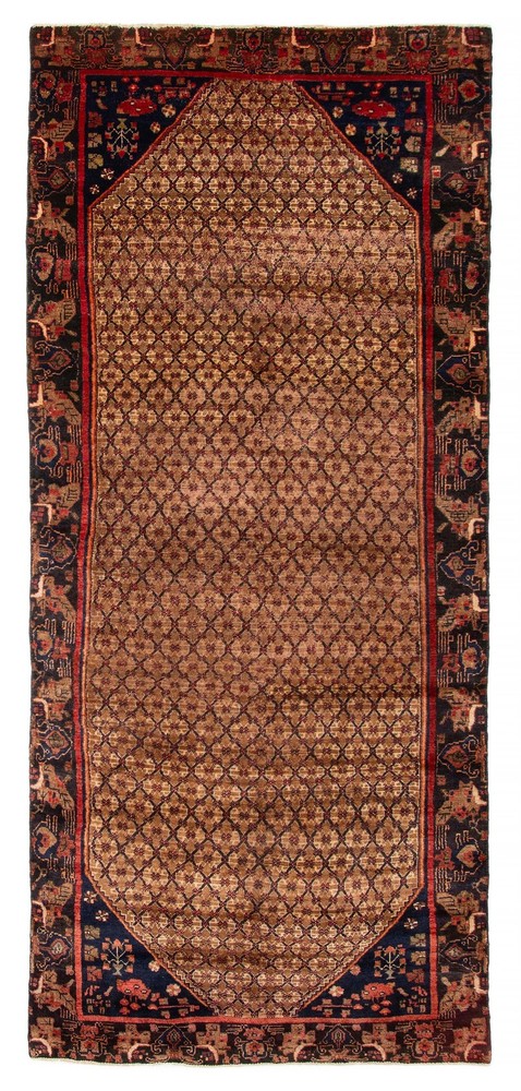 Vintage Hand-knotted Runner Rug 3'5" x 10'0" Traditional Oriental Wool Carpet