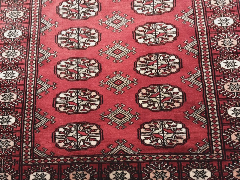 3x5 All-over-Pattern Deep Red Handmade-Turkish-Knotted Fine Soft Wool Rug 586316 gallery