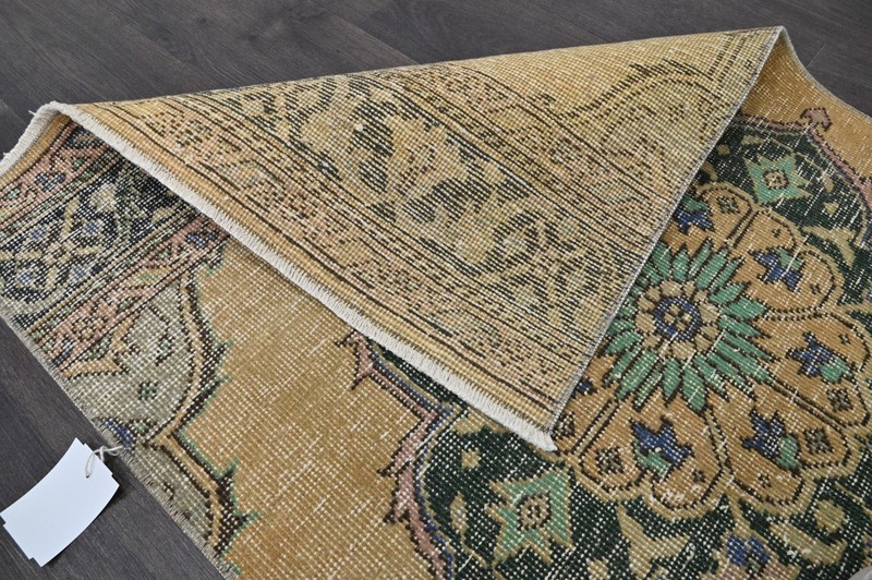 Vintage Turkish Runner Rug 2x13ft Wool Anatolian Handmade Hallway Oushak BEIGE gallery