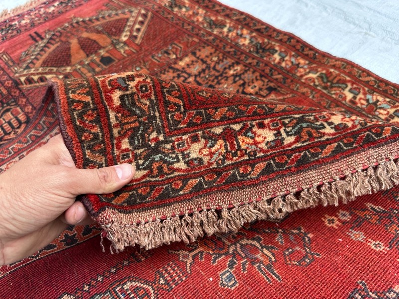 Stunning Vintage Tribal Natural Vegetable Dye Kizil Ayak Turkman Prayer Rug gallery
