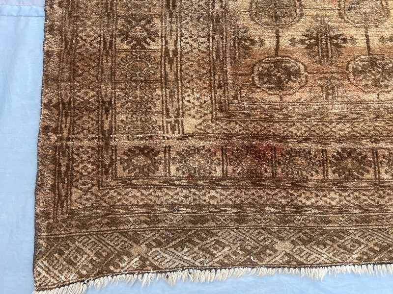 3'3 x 4'3 Vintage Baluchi Rug Terracotta Faded Handmade Tribal Oriental Carpet gallery