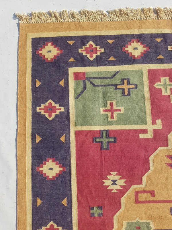 Vintage Traditional Handcrafted Turkish Kilim Rug for Home Décor 245x156 cm gallery