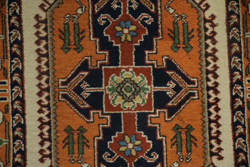 Elegant Geometric 12 ft Runner Rug 3x12 Ivory Wool Handmade Nomad Vintage Carpet gallery
