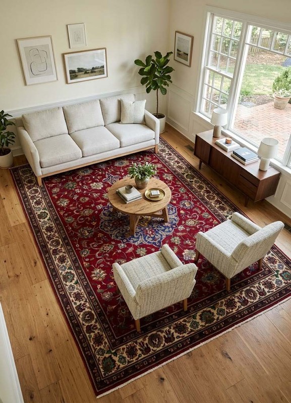 Semi-Antique Floral Oriental Rug Hand-Knotted Living Room Area Carpet 8x11 Ft gallery