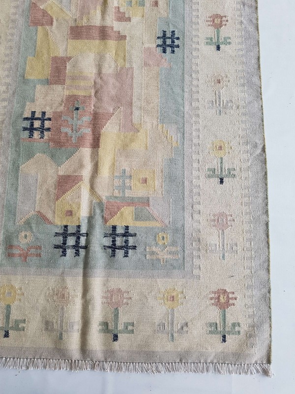 Vintage Handmade Traditional Geometric Multicolor Kilim Rug Carpet 171x116cm gallery