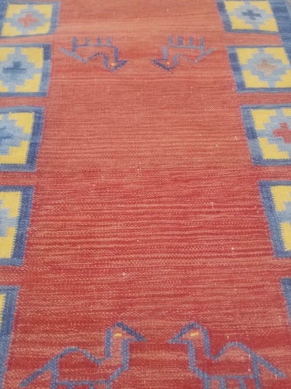 Fine Vintage Traditional Handmade Gabbeh Wool Multicolor Kilim 4.1x2.3 ft gallery