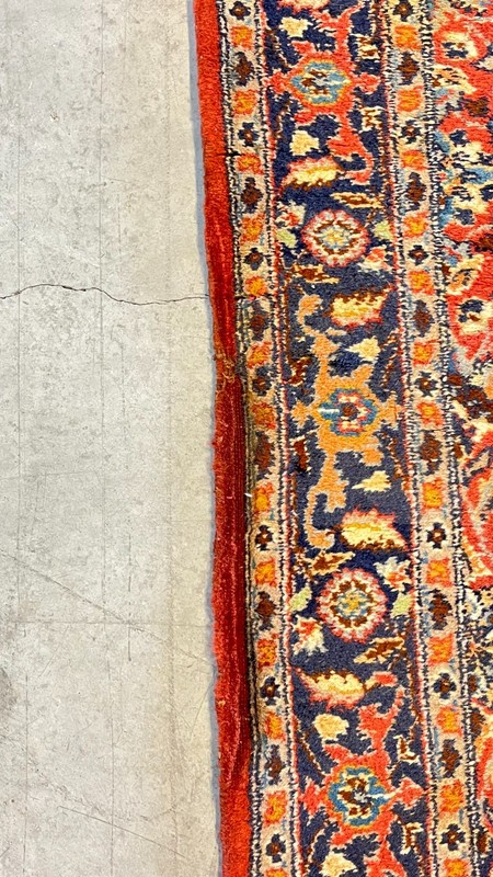 Vintage Sarouk Design Runner, Allover Floral, Red Field, Hand-Knotted Wool gallery