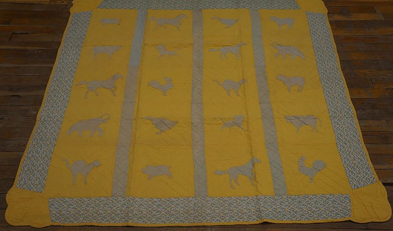 4X4 Antique American Quilts Wool Area Rug 1935 gallery