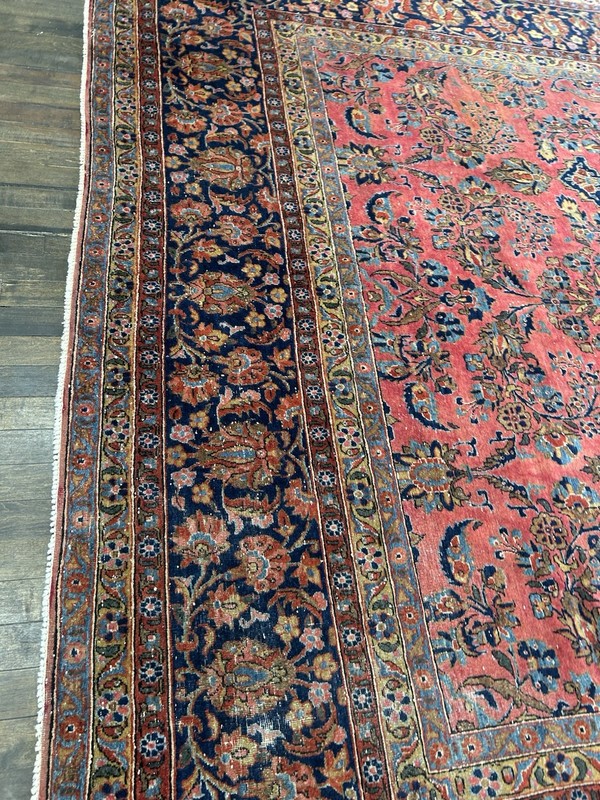 Remarkable Antique Kashann Rug C.1900 Very Fine Weave All Veggie dyes 8’7x11’3 gallery