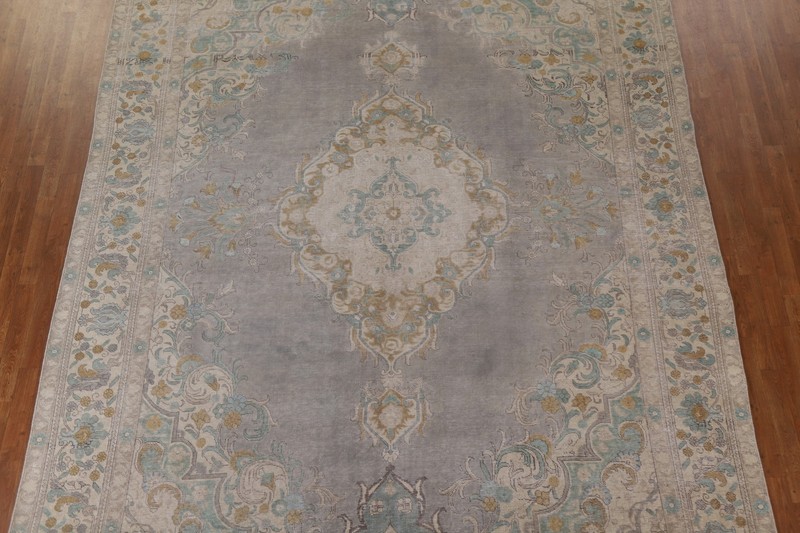 Handmade Gray Wool Carpet Traditional Distressed Area Rug 10x12 Ft Oriental Rug gallery