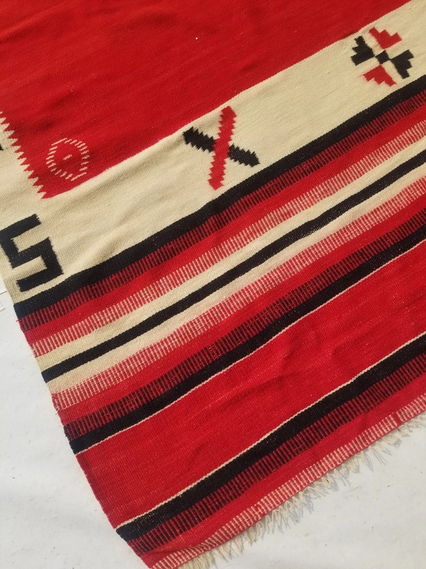 Vintage Traditional Handmade Turkish Wool Multi Kilim 6.7x5.5ft gallery