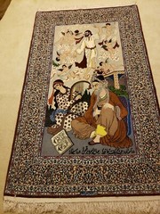 4 x 6 Hand Woven Signed Pictorial Oriental Rug