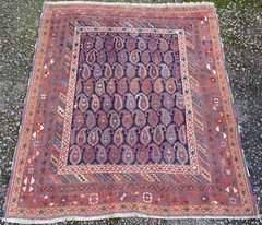 EARLY ANTIQUE AFSHARI RUG. AFSHARI TRIBES OF KERMANN.146CM X 134CM.
