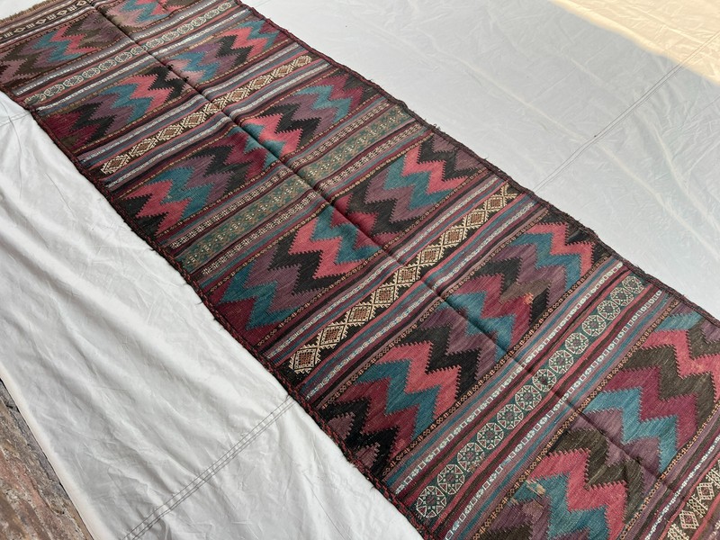 COLLECTORS ITEM 10 X 3.3 ft Antique Maldari Belouch Nomad Full Embroidery Sistan gallery