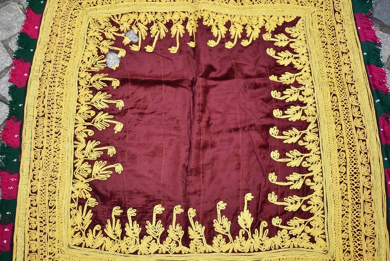 Velvet Table Cover 37'' x 39'' Turkoman Sofa Cover Table Cover Velvet Home Decor gallery