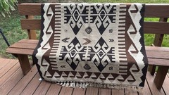 Anatolian Handmade Wool Area Kilim Rug Flatweave Geometric Vintage Boho 4x6ft.