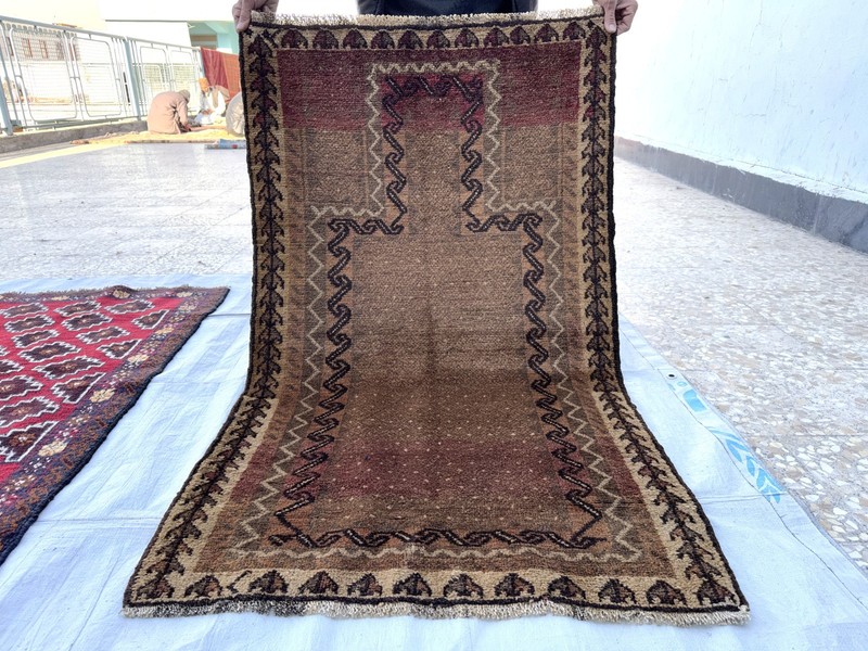 Antique Terracotta Traditional Muted Rug 3x5 Afghan Baluchi Nomadic Faded Carpet gallery