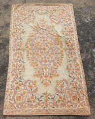 Vintage Hand Woven Traditional Kashmiri Floral Multicolor Kilim Rug 141×88 cm