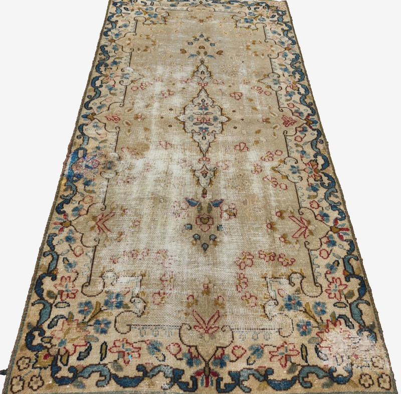 3'6"x6'7" ANTIQUE HAND-KNOTTED TURKISH OUSHAK TRIBAL PISHAWAR MUTED RUG WOOL gallery