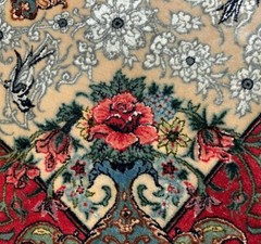 Antique Silk & Wool Isfahann Hand Knotted Signed Rug Silk Foundation 3’7″ x 5’6″