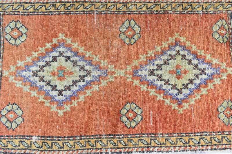 3x1.5 ft Anatolian Runner Small Vintage Rug Oushak Runner Mini Turkish Rug Y80 gallery