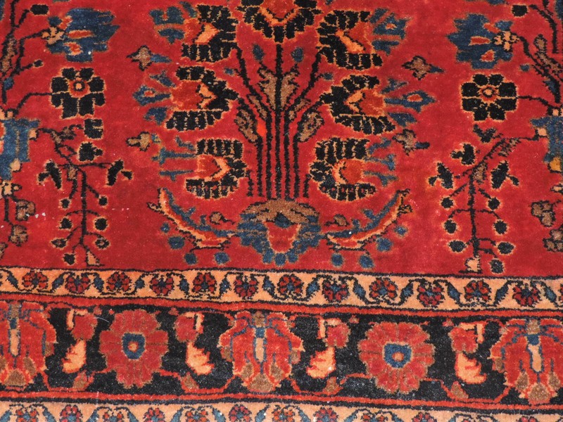 4x5ft. Handmade Oriental Floral Sarouk Wool Rug gallery