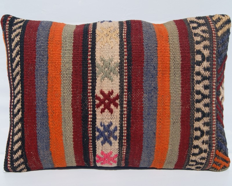 MULTI COLORED PILLOW COVERS RECTANGLE WOOL 30+ TURKISH KILIM AREA RUGS 20"X14" gallery