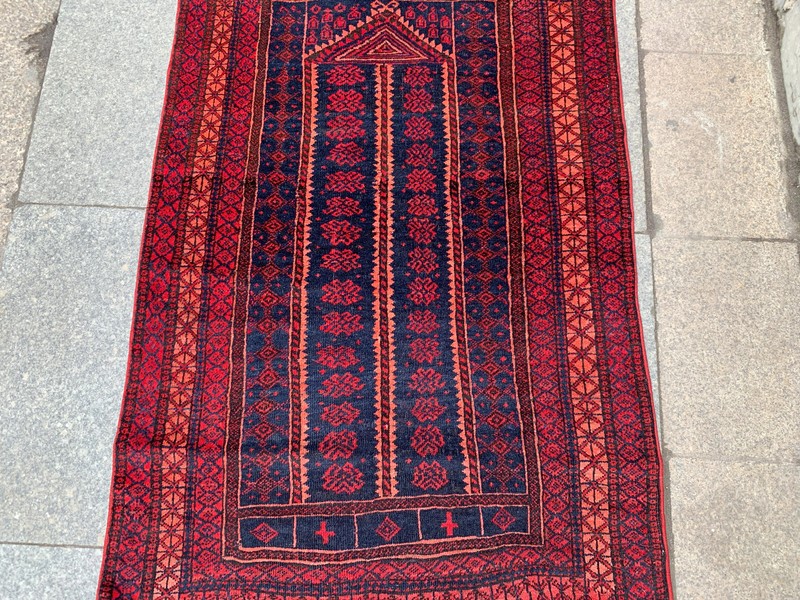 3'1'' x 5'2'' Vintage Natural Rug Village Rug Handmade Carpet.SKU:P1220 gallery
