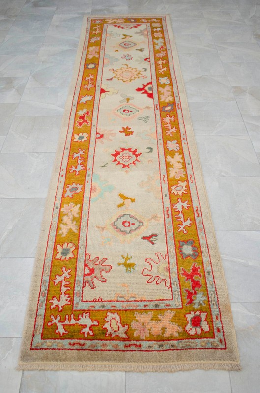 Handmade Turkish Oushak Runner Authentic Wool Rug Made in Oushak - 2'11" x 11'9" gallery