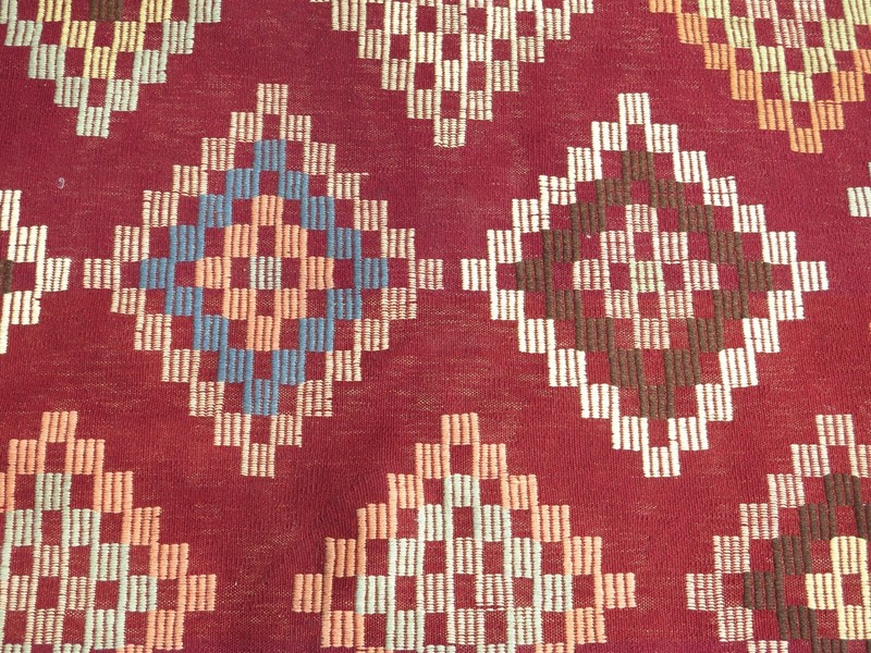 Area Rug, Vintage Turkish Kilim, Red Color Wool Rugs, Large Sard Carpet 59"x110" gallery