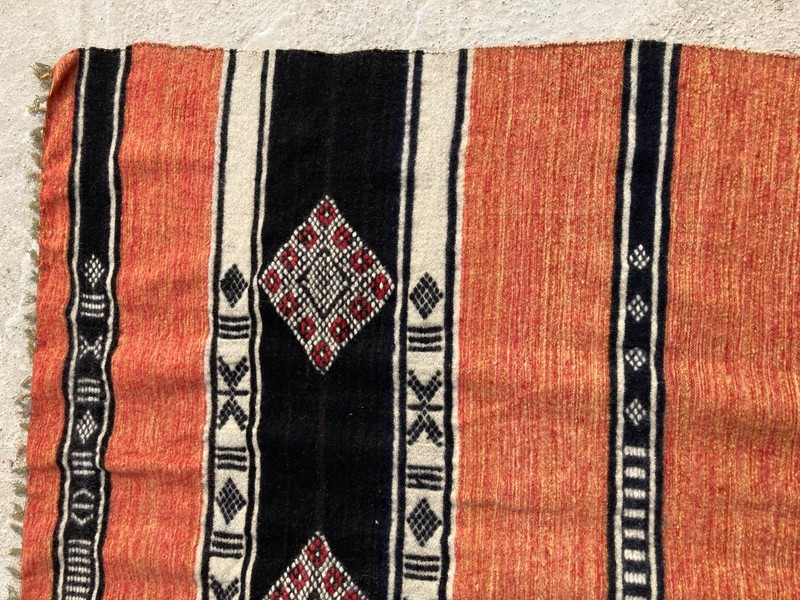 Vintage Handmade Moroccan Berber Geometric Wool Kilim Rug 219x141 cm gallery