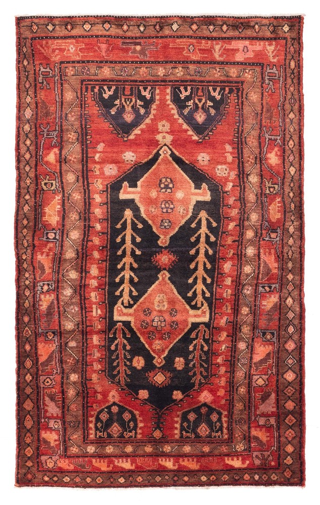 Vintage Traditional Hand-Knotted Area Rug 5'1" x 8'6" Oriental Wool Carpet