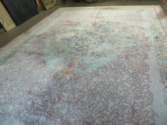 9′ X 12′ Vintage Handmade Chinese Carving Sculpture Wool Rug Flower Design
