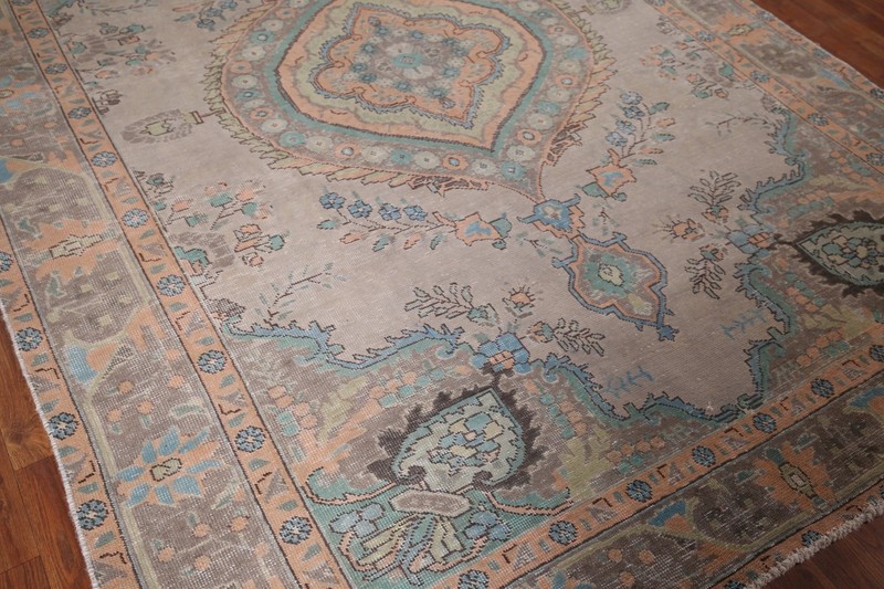 Distressed Over-Dyed Area Rug 6x9 Ft Hand-Knotted Vintage Oriental Wool Carpet gallery
