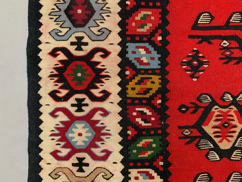 Vintage Kilim, Serbian Pirot Kelim Rug shabby wool 210x144 cm large gallery