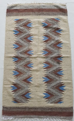 Vintage Handmade Traditional Beautiful Mexican Kilim Floor Rug Carpet 133×75 cm