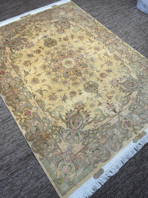 Luxury Handmade Wool & Silk Area Rug Vintage Floral Carpet Hand Knotted 5x7 Ft gallery