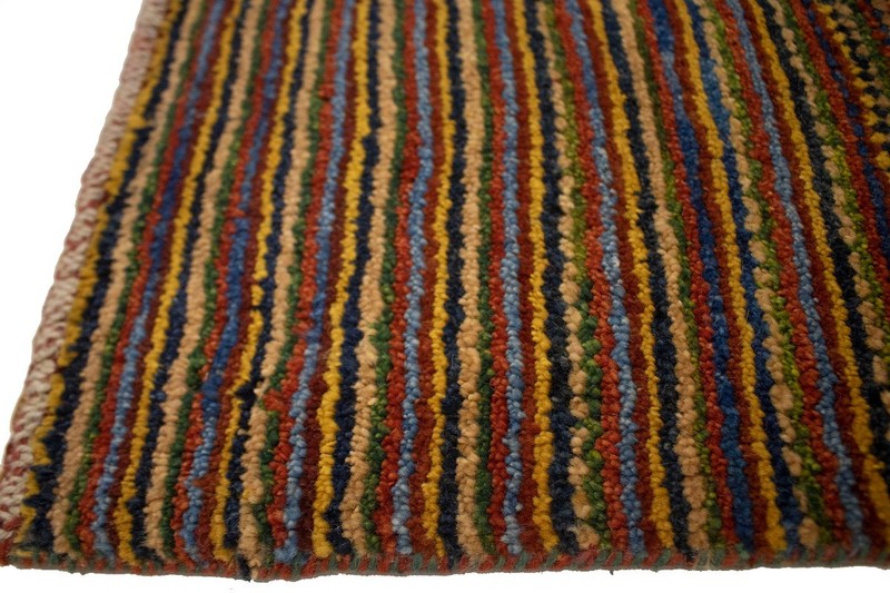 3X4 ft Signed Multicolored Stripes Gabbeh Rug Modern Tribal Kids Oriental Carpet gallery