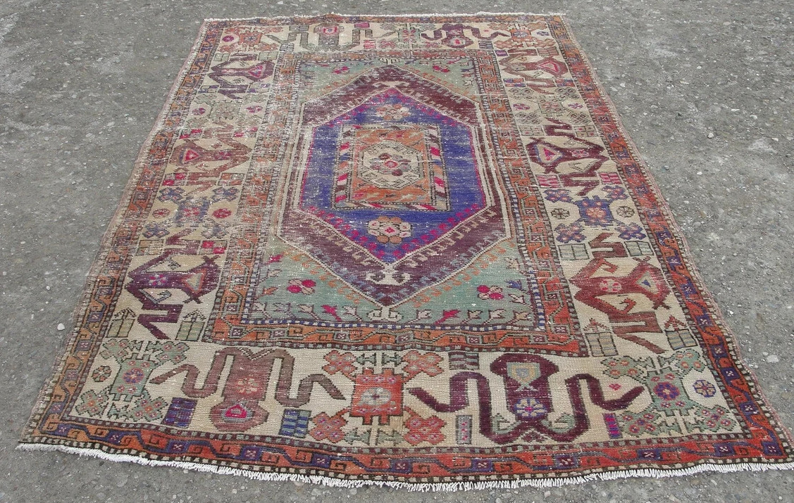 6x9 ft wool Area Rug - Natural Farmhouse Rustic Woven Carpet for Home Decor gallery