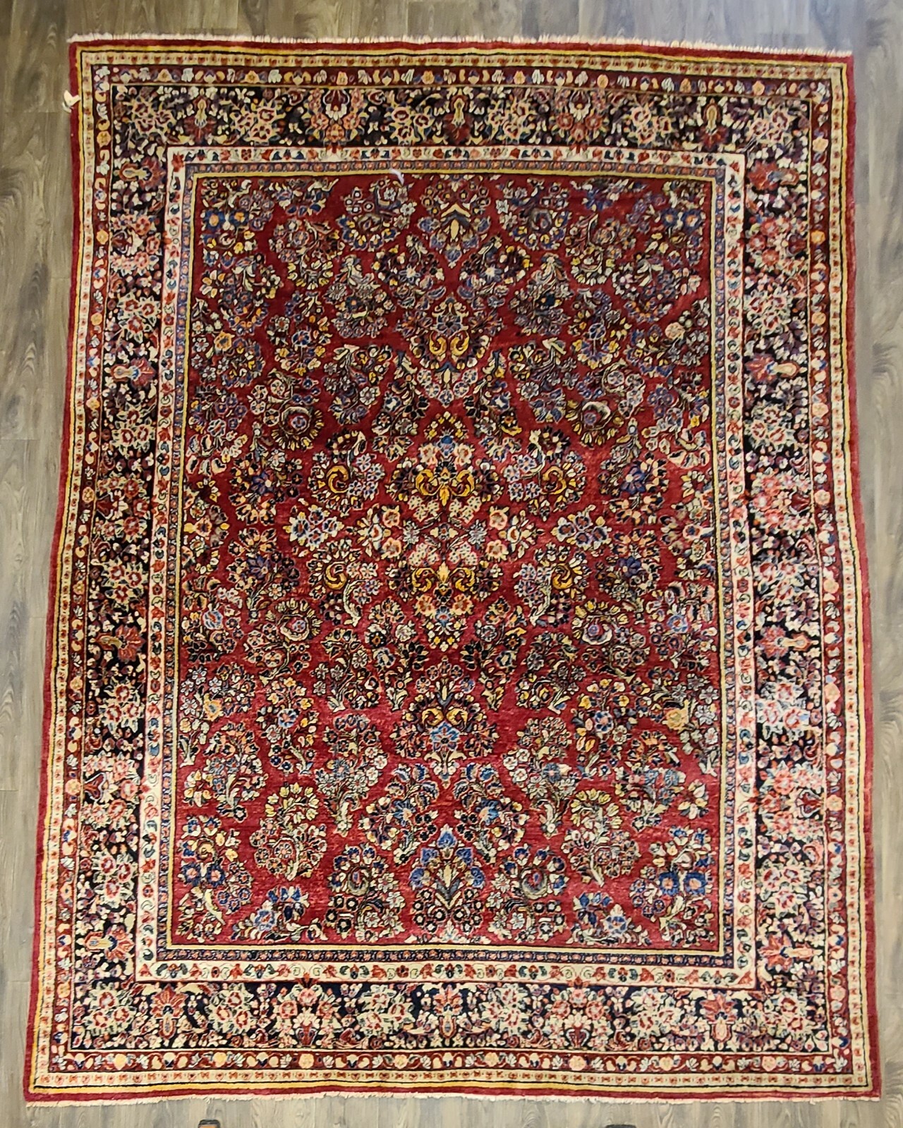 Circa 1920 ANTIQUE allover saruke ESTATE SALE RUG size 9x12 one of it's kind gallery