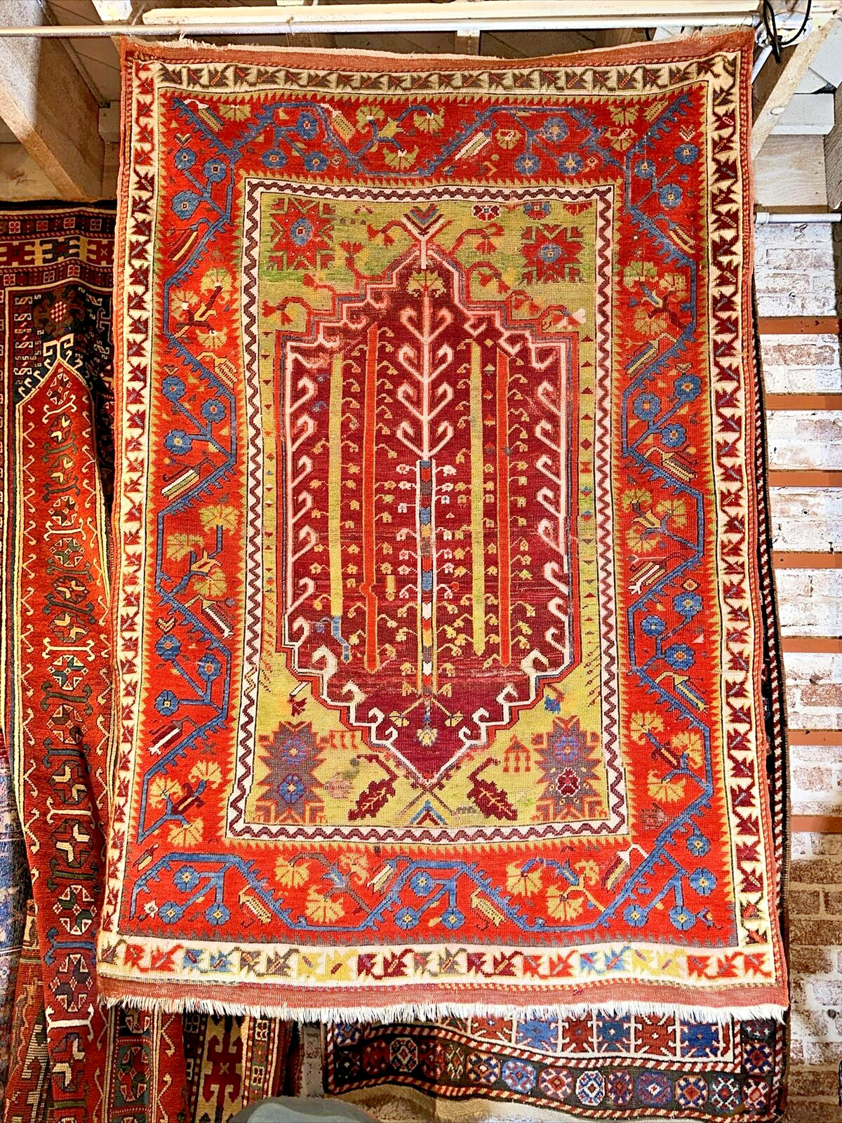 Auth: Antique Melas Turkish Village Rug RARE Mystical ART Masterpiece 4x6 gallery