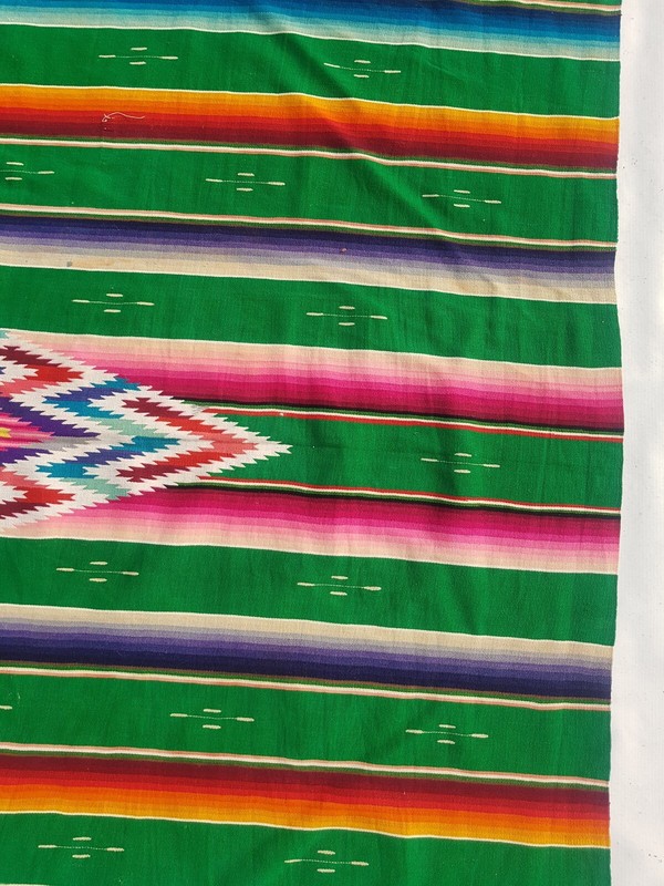 Vintage Traditional Handcrafted Mexican Saltillo Rug for Home Décor 222x157 cm gallery
