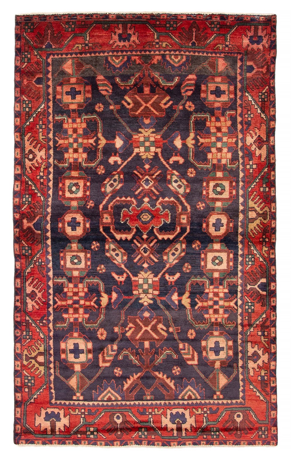 Vintage Traditional Hand-Knotted Area Rug 4'3" x 7'1" Oriental Wool Carpet gallery