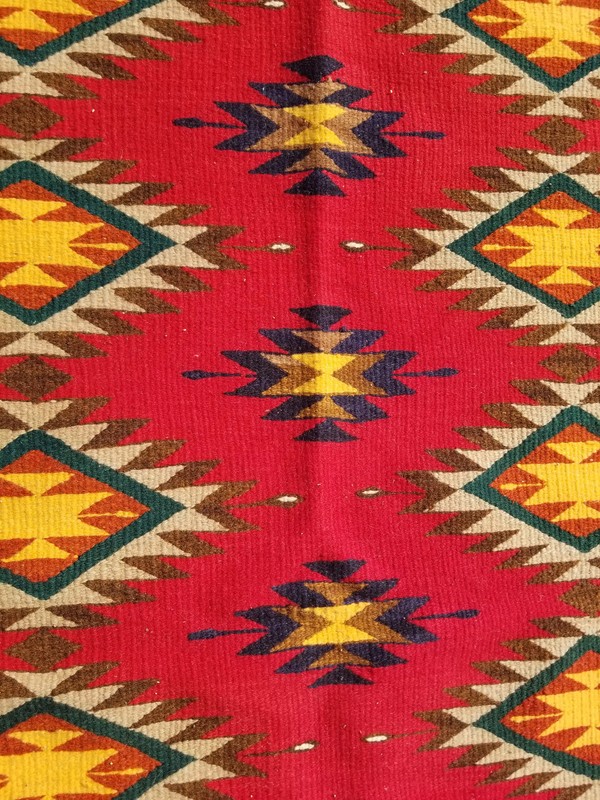 Vintage Traditional Handmade Southwestern Wool Multicolor Kilim 8.1x4.5 ft gallery