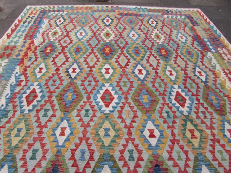 Vintage Kilim Traditional Hand Made Oriental White Wool Large Kilim 502x310cm gallery