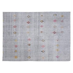 Goat Hair Turkish Kilim Rug,Striped Kilim,Vintage Minimal Kilim, 7’8 x 10’2 ft