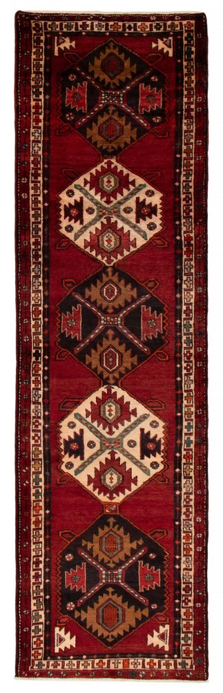Vintage Hand-knotted Runner Rug 3'7" x 12'11" Traditional Oriental Wool Carpet